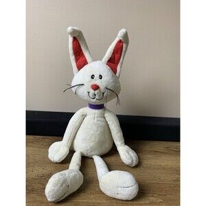 Manhattan Toy Company Bunny Rabbit White Vintage Purple Collar Floppy 2003